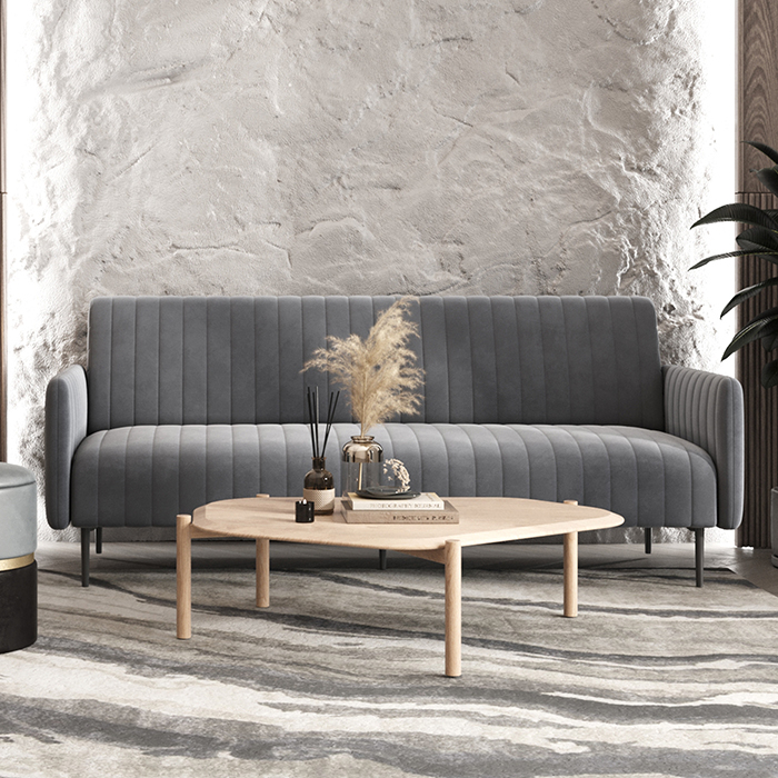 Диван прямой Дрезден велюр серый Stool Group vd-drezden-b27