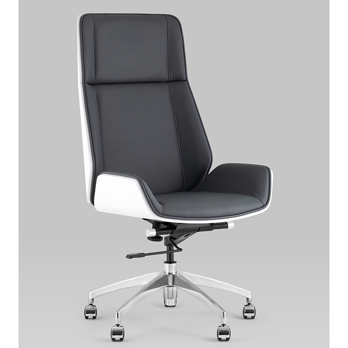 Кресло офисное TopChairs Crown серо-голубой/белый Stool Group A312 8386-16 white back