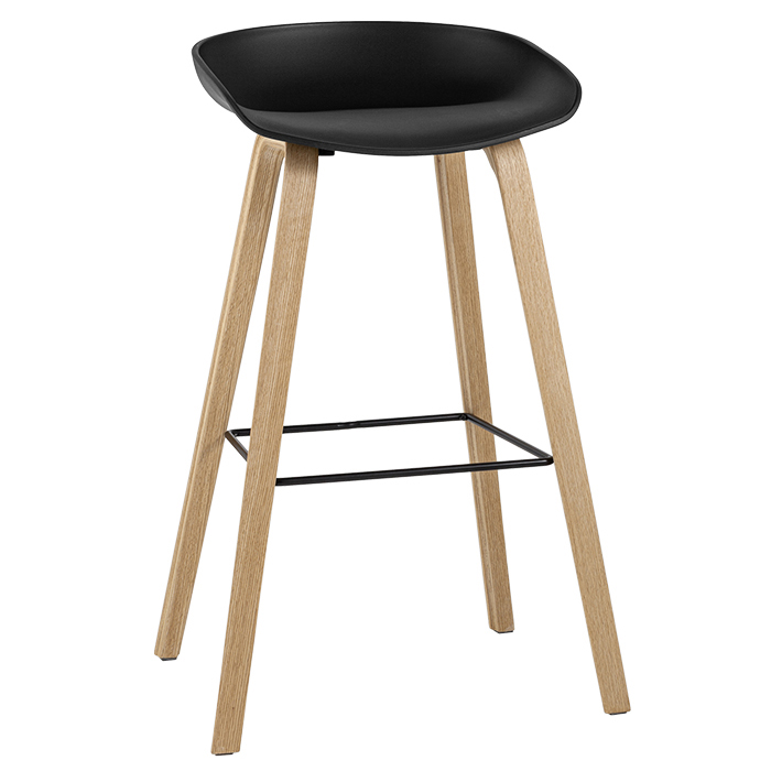 Комплект барных стульев Libra чёрный с деревянными ножками (2 шт) Stool Group 8319 BLACK BOX