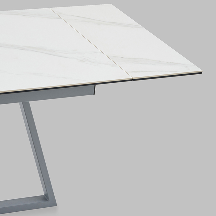 Стол Керас 120-1 D80 см керамика Snow white подстолье серый Stool Group AV 2127-1200/800-170105-7004
