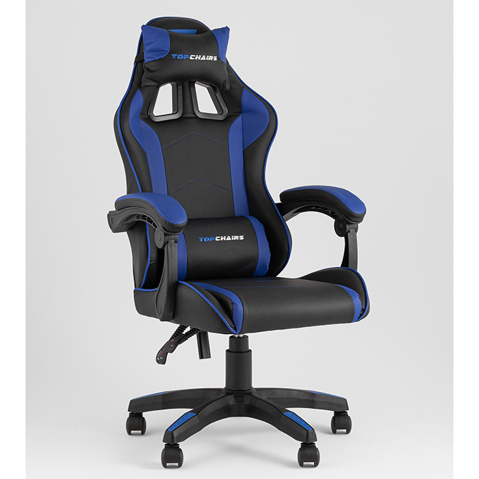 Кресло игровое TopChairs Shadow чёрно-синий Stool Group GF-8079 black+blue