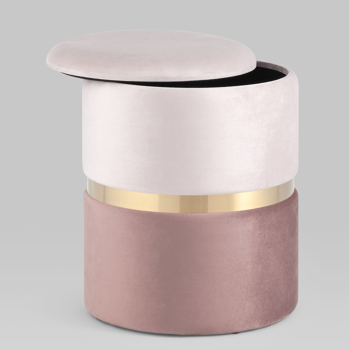 Пуф Кэрри с ящиком велюр розовый Stool Group 19A060VA-8167-33/30