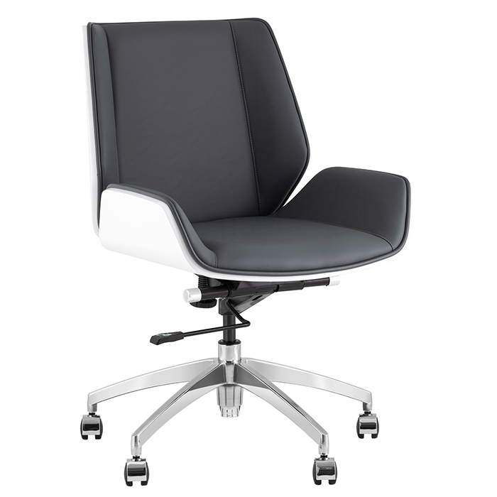 Кресло офисное TopChairs Crown серо-голубой/белый Stool Group A312-A 8386-16 white back