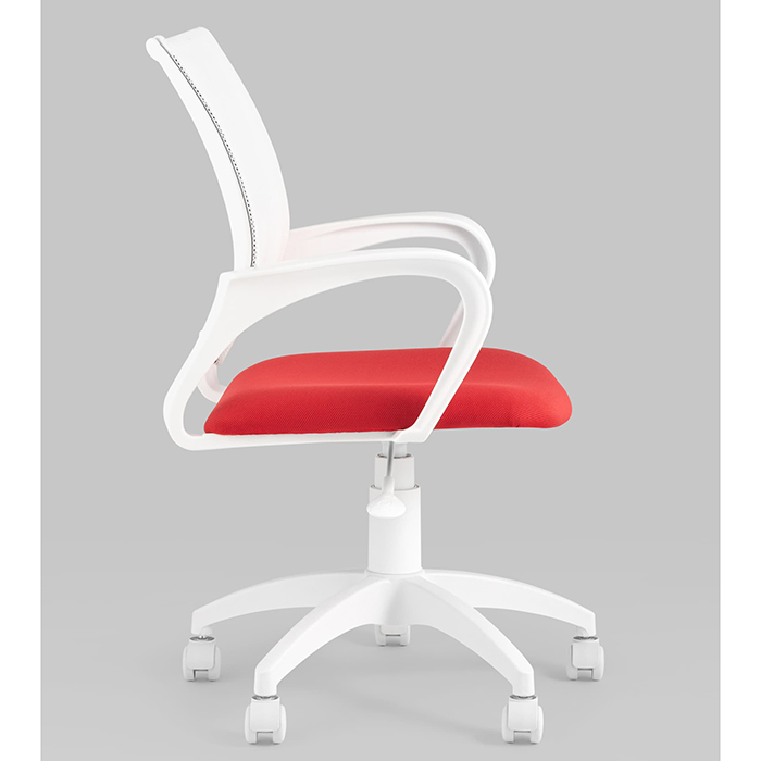 Кресло офисное TopChairs белый/красный Stool Group ST-BASIC-W/WH/26-22