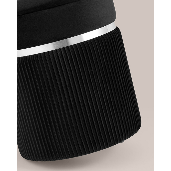 Пуф Миранда с ящиком велюр чёрный Stool Group 19B352VA-8167-70