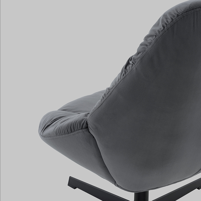 Кресло Оррелл серый Stool Group QH-8347KT HLR-21 dark grey