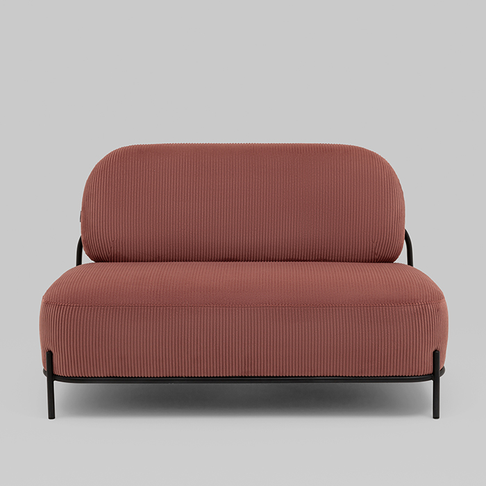 Диван Стоун велюр рельефный коралловый Stool Group vd-dv-stone-cl-coral