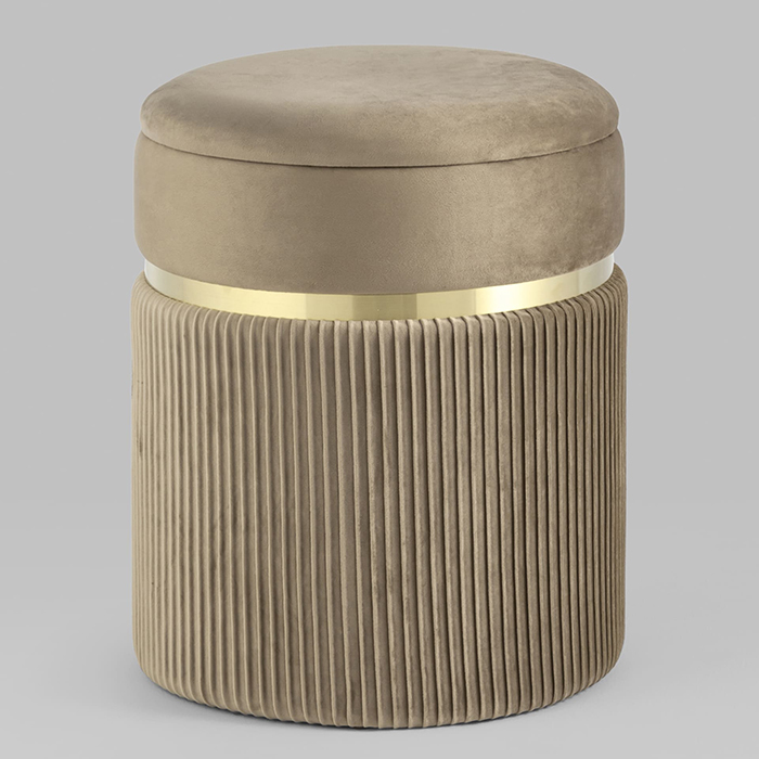 Пуф Миранда с ящиком велюр бежевый Stool Group 19B352VA-8167-7