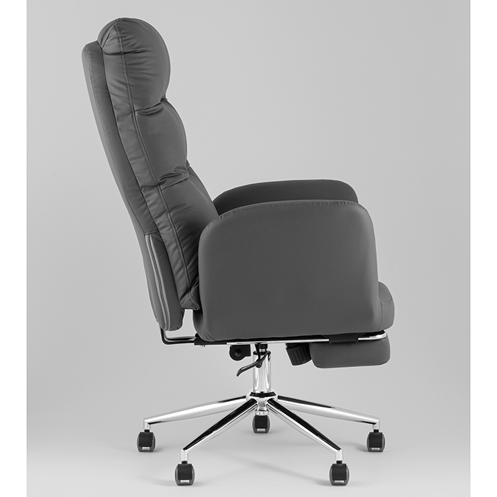 Кресло офисное TopChairs Solid с оттоманкой серый Stool Group DD-004-OT NC grey