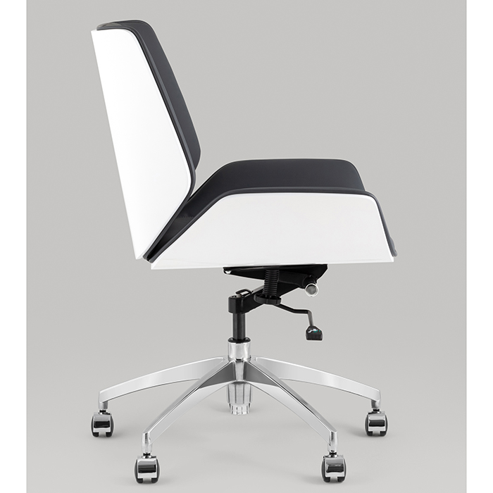 Кресло офисное TopChairs Crown серо-голубой/белый Stool Group A312-A 8386-16 white back