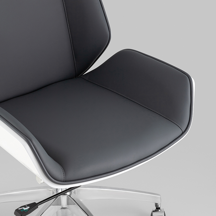 Кресло офисное TopChairs Crown серо-голубой/белый Stool Group A312-A 8386-16 white back