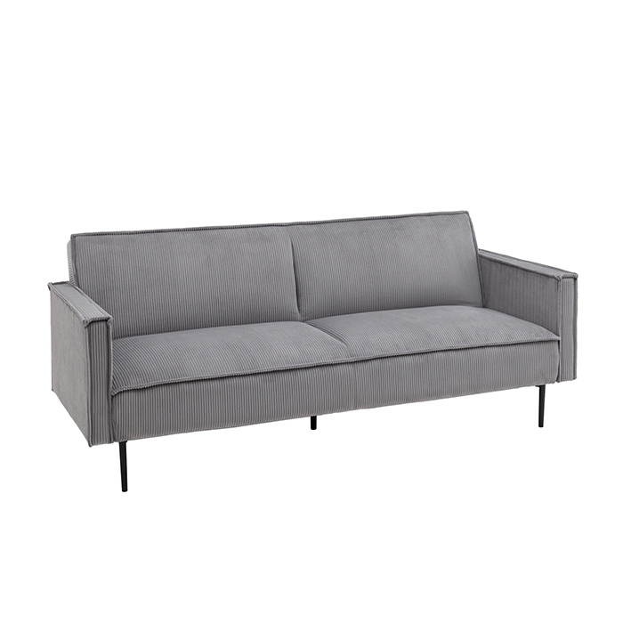 Диван прямой Кассель велюр рельефный светло-серый Stool Group vd-cassel-cl-steel