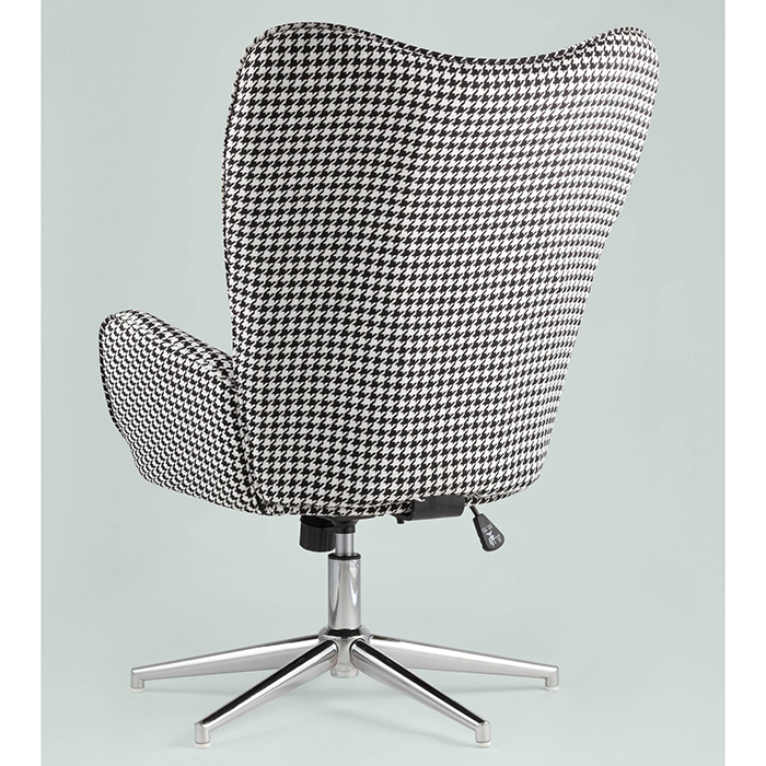 Кресло регулируемое Филадельфия гусиная лапка чёрно-белое Stool Group FUCHS HOUNDTOOTH