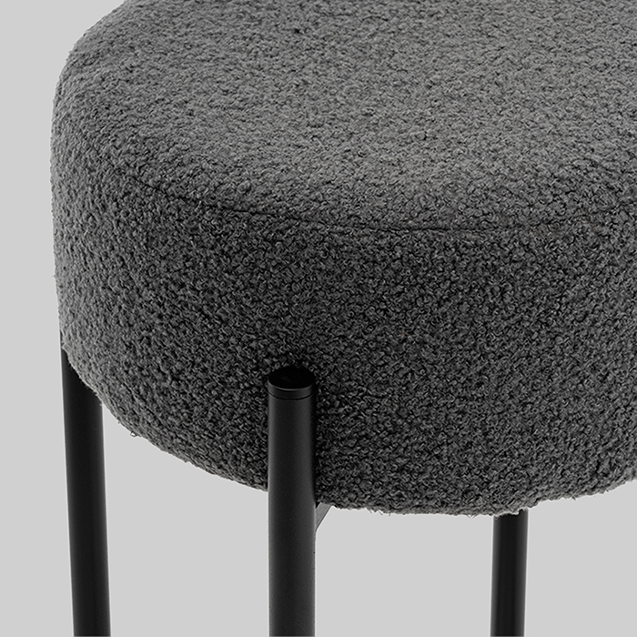 Стул барный Беккет букле тёмно-серый Stool Group SSP 135-86042