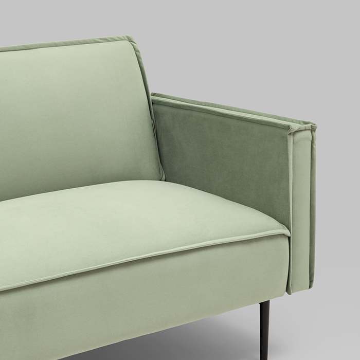 Диван прямой Кассель велюр светло-салатовый Stool Group vd-cassel-vl14