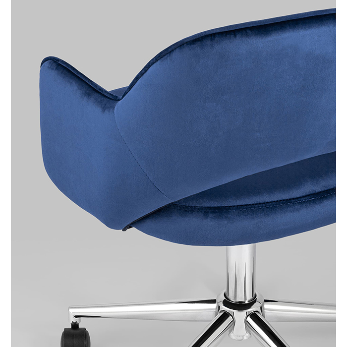 Кресло офисное Кларк велюр синий Stool Group CLARKSON BLUE CHROME