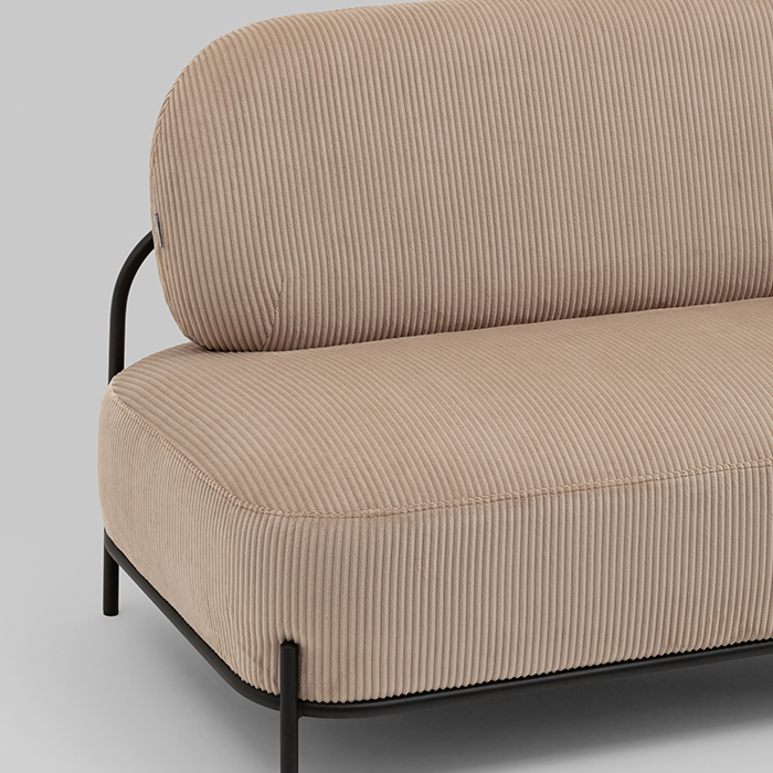 Диван Стоун велюр рельефный бежевый Stool Group vd-dv-stone-cl-cream