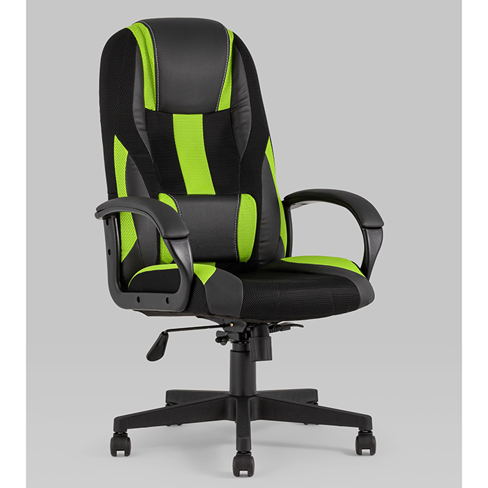 Кресло игровое TopChairs ST-Cyber 9 чёрный/зелёный Stool Group ST-CYBER 9 GREEN