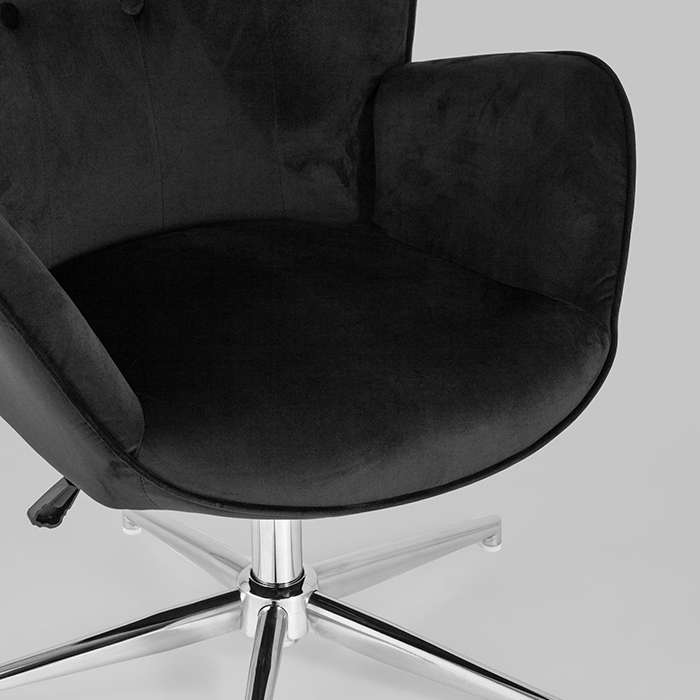 Кресло регулируемое Филадельфия велюр чёрное Stool Group FUCHS HLR-80