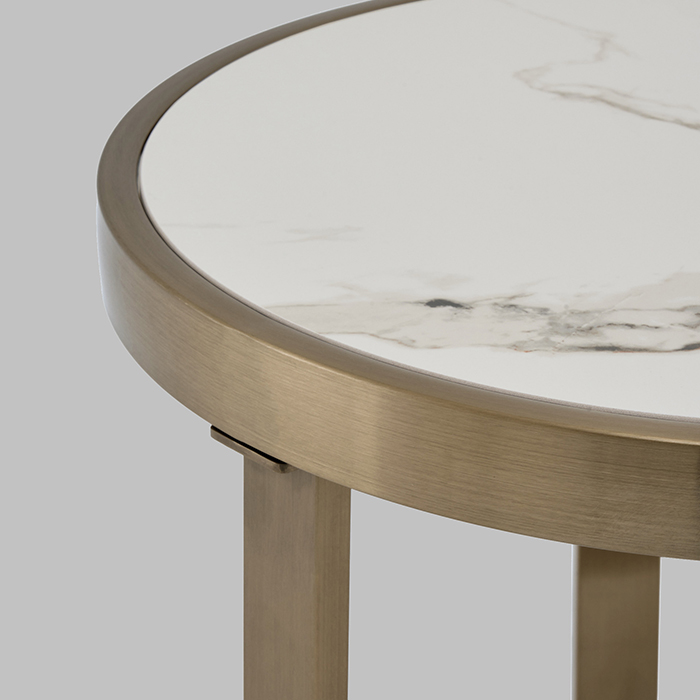 Журнальный столик Адриана D50 светлая керамика Stool Group EET-223-BRCG-BDFL