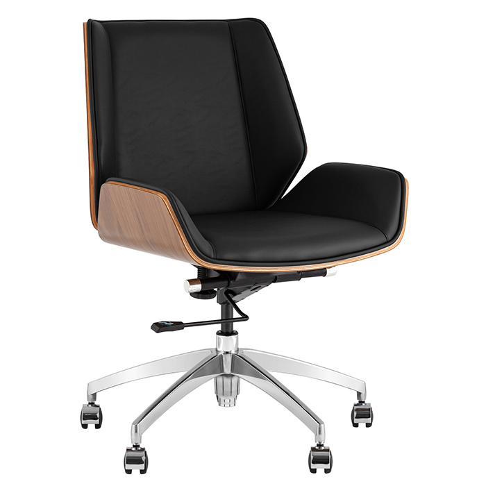 Кресло офисное TopChairs Crown чёрный Stool Group A312-A 8383-29 walnut back