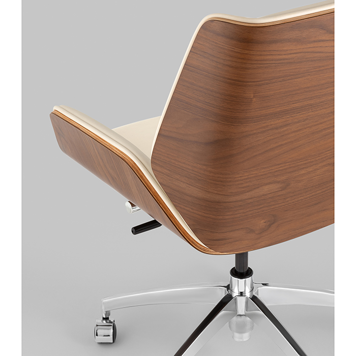Кресло офисное TopChairs Crown бежевый Stool Group A312-A 8383-1 walnut back