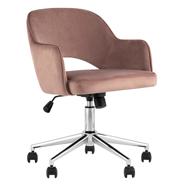 Кресло офисное Кларк велюр розовый Stool Group CLARKSON PINK CHROME