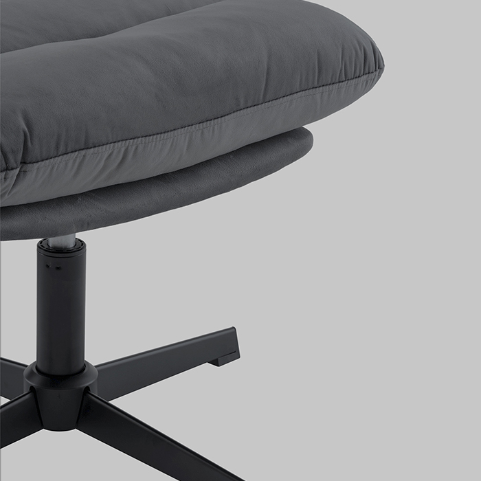 Кресло Оррелл серый с оттоманкой Stool Group QH-8347KT-OT HLR-21 dark grey