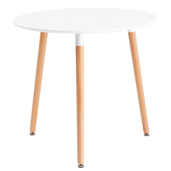 Стол круглый Eames DST New D80 белый деревянные ножки Stool Group Z-210 V.2