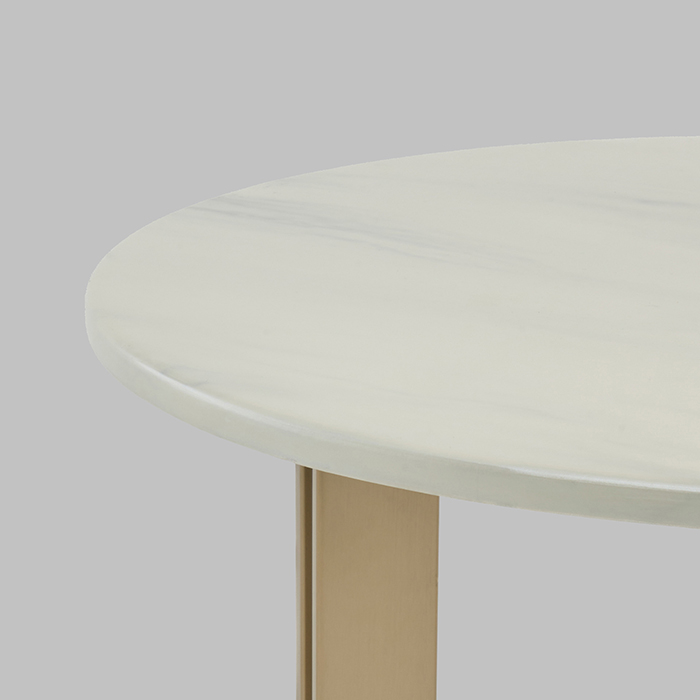 Журнальный столик Кассия D60 светлая керамика Stool Group EET-292-BRCGS-white 333-2