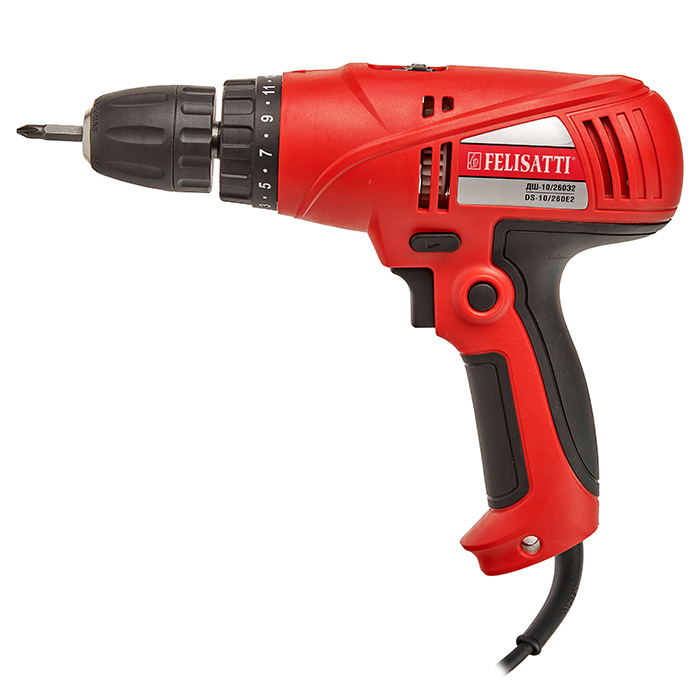 Дрель-шуруповерт сетевая ДШ-10/260Э2 Felisatti 211.5.2.00 (быстросъемный патрон)