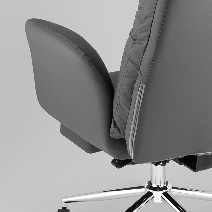 Кресло офисное TopChairs Solid с оттоманкой серый Stool Group DD-004-OT NC grey