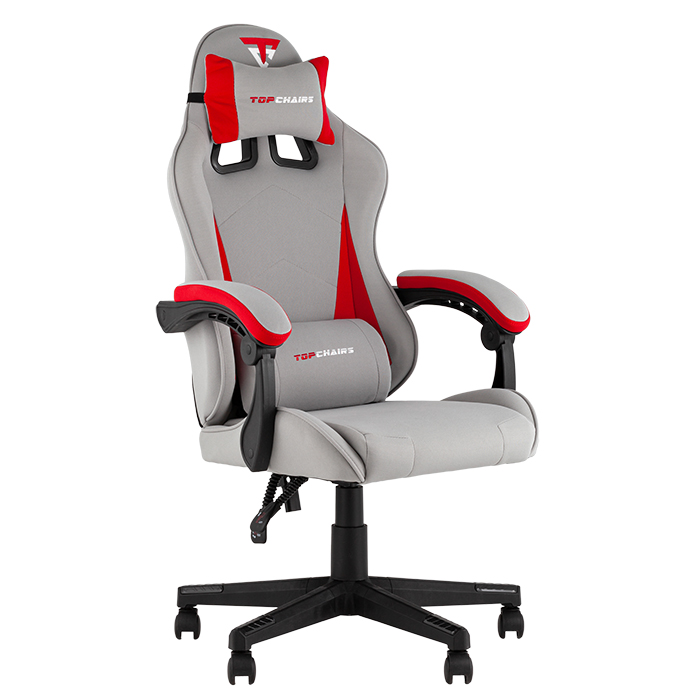 Кресло игровое TopChairs Phantom серо-красный Stool Group GF-D80 TT704+TT703