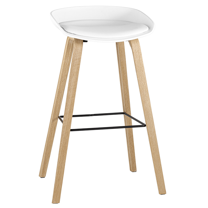 Комплект барных стульев Libra белый с деревянными ножками (2 шт) Stool Group 8319B WHITE BOX