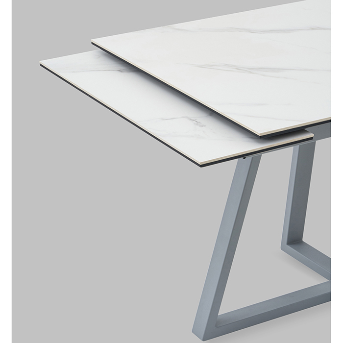 Стол Керас 120-1 D80 см керамика Snow white подстолье серый Stool Group AV 2127-1200/800-170105-7004