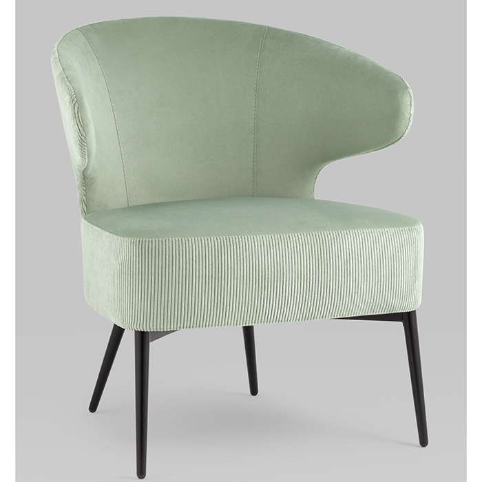 Кресло-лаунж Royal Stripes велюр фисташковый Stool Group vd-royal-v690-vl14