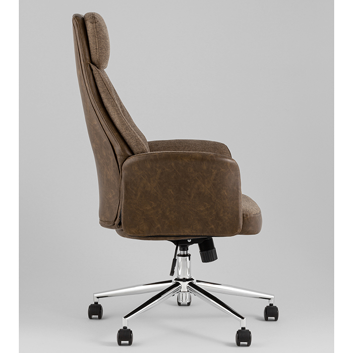 Кресло офисное TopChairs Neoma коричневый экокожа Stool Group YF-0515 ZE119A-3+FH-65 brown retro