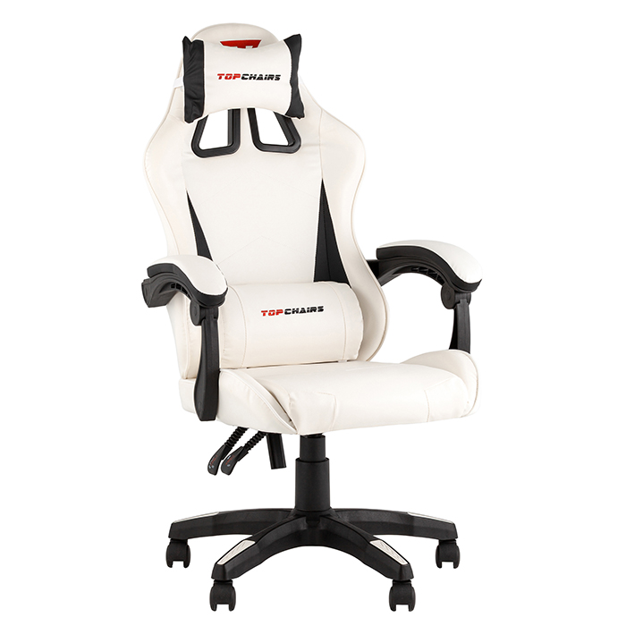 Кресло игровое TopChairs Phantom бело-чёрный Stool Group GF-D80 white+black