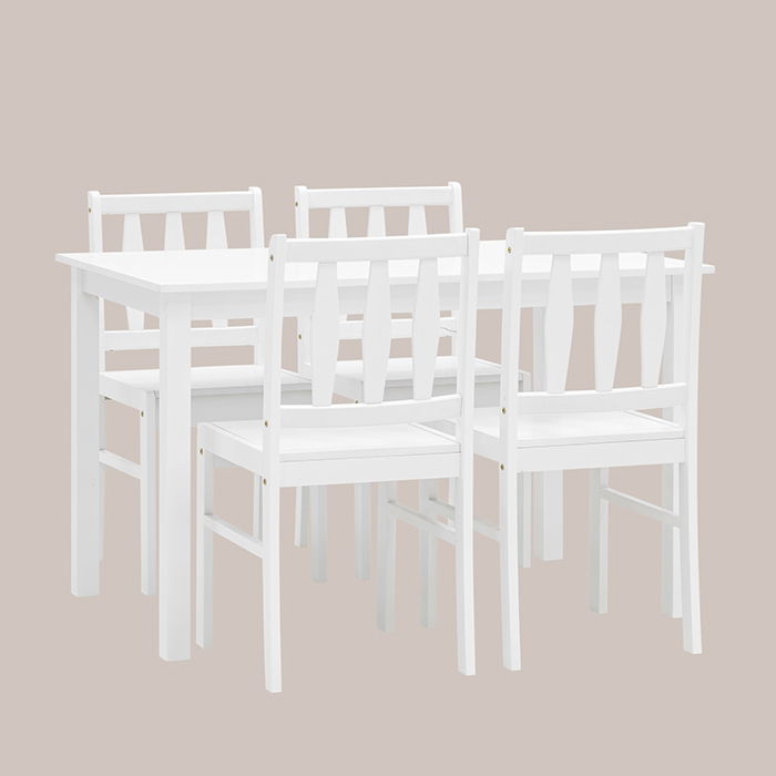 Обеденная группа Ingrid белый массив гевеи Stool Group MH750+MH52088 WX4