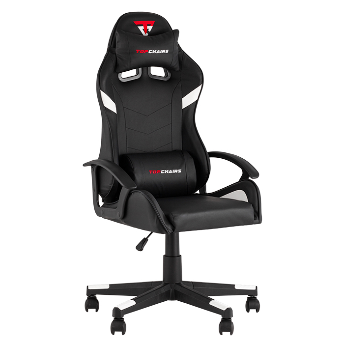 Кресло игровое TopChairs Warden чёрно-белый Stool Group GF-8066-5 black+white