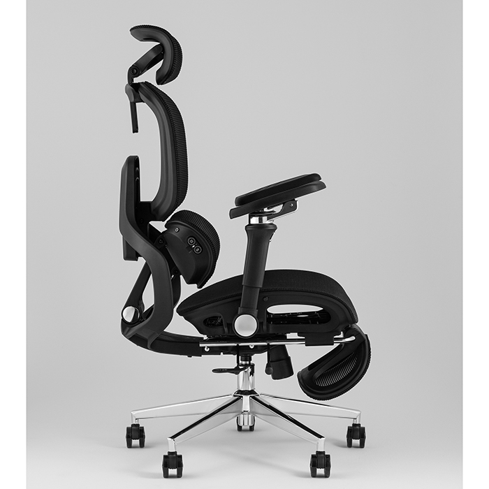 Кресло офисное TopChairs Prodigy с оттоманкой чёрный Stool Group D-566 black