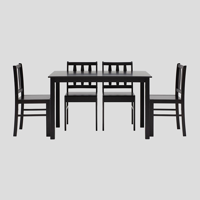Обеденная группа Ingrid венге массив гевеи Stool Group MH750+MH52088X4