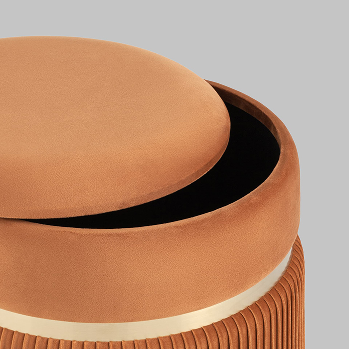 Пуф Миранда с ящиком велюр оранжевый Stool Group 19B352VA-8167-29