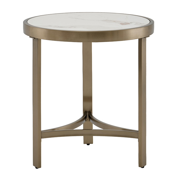 Журнальный столик Адриана D50 светлая керамика Stool Group EET-223-BRCG-BDFL