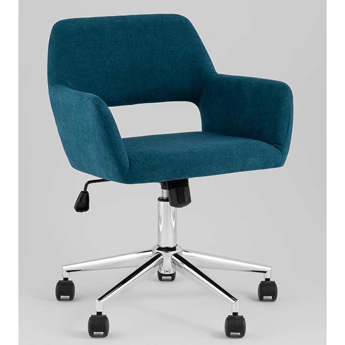 Стул офисный Ross рогожка синий Stool Group Ross CHROME 50-12