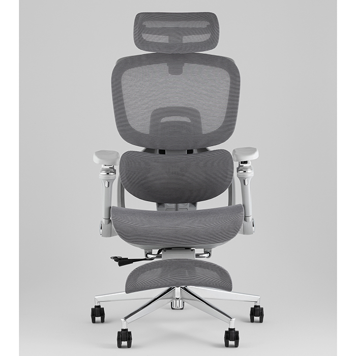 Кресло офисное TopChairs Prodigy с оттоманкой серый Stool Group D-566-1 grey
