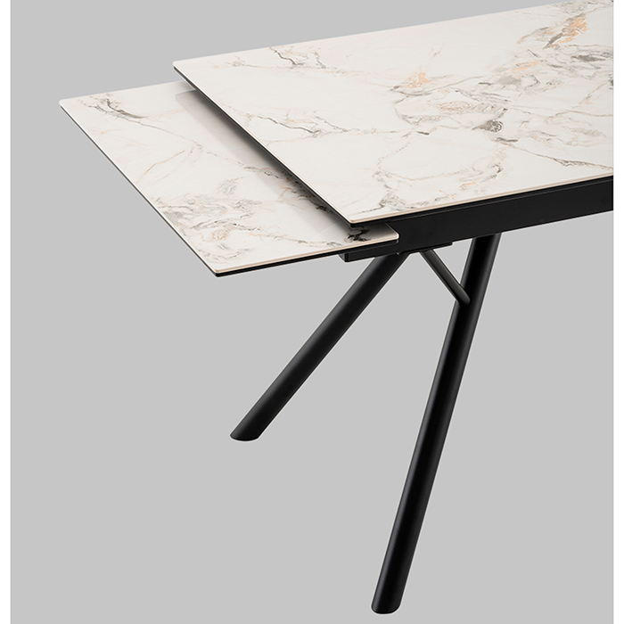 Стол раскладной Либертика 120-180х80 см керамика белый основание черное Stool Group SO 281-81524