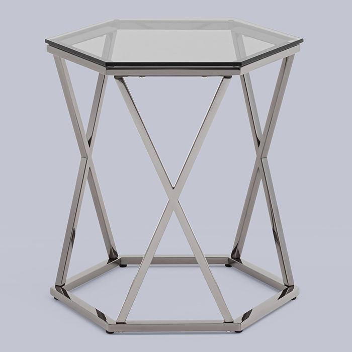 Журнальный столик Круз 48х42 стекло Stool Group EET-187-GM