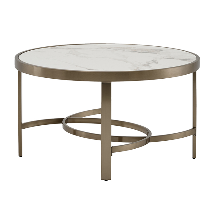 Журнальный столик Адриана D80 светлая керамика Stool Group ECT-223-BRCG-BDFL