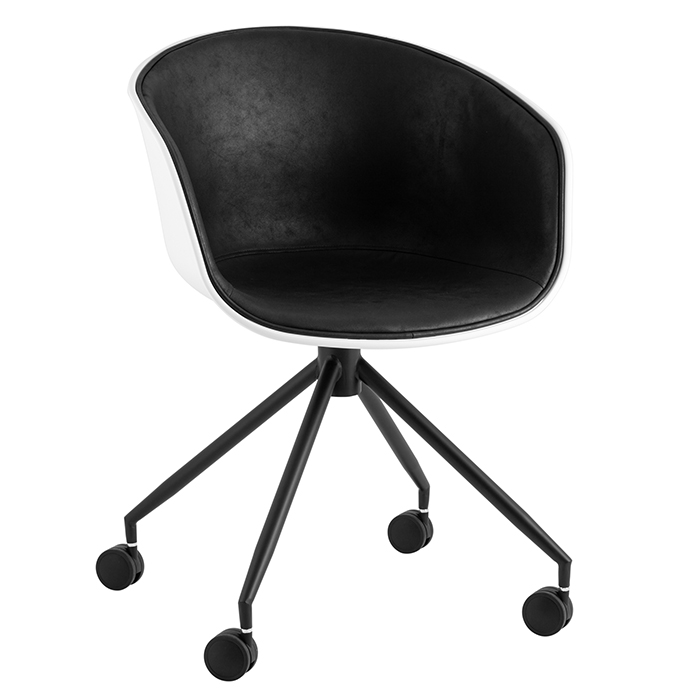 Кресло офисное Libra экокожа чёрный NL Stool Group SL-7040ZB whitePP/black PU